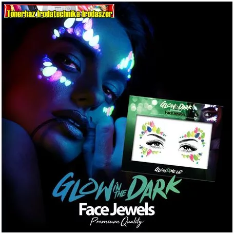 Arc ékszer készlet, öntapadó, UV fényben fluoreszkáló, - Glow in the dark - , neon színek