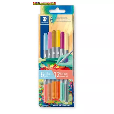 STAEDTLER® 3280 Rostirón készlet, 1/3 mm, kétvégű, kimosható, Multiverzum 2, 6db/cs