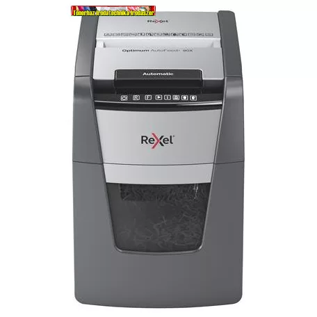 REXEL, Optimum AutoFeed+ 90X AUTOMATA Iratmegsemmisítő, konfetti, 90 lap, 