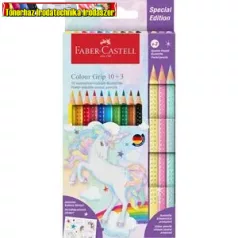   SZÍNES CERUZA FABER-CASTELL 10+3 DARABOS GRIP+SPARKLE - 201542 