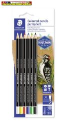 STAEDTLER Lumocolor 108 Színes ceruza készlet (6db/készlet) henger alakú, mindenre író, vízálló (glasochrom), 