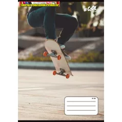   Füzet, tűzött, A5, vonalas, 32 lap, 4-8. osztály, COOL BY VICTORIA, Skateboard, 21-32