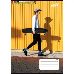   Füzet, tűzött, A5, vonalas, 32 lap, 4-8. osztály, COOL BY VICTORIA, Skateboard, 21-32