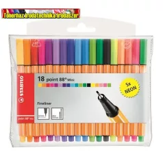   STABILO Point 88 Mini Neon Tűfilc készlet, 0,4 mm,  18 különböző szín/cs