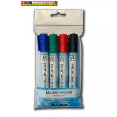   POINT Alkoholos marker készlet 4db-os  kúpos, 1-3mm fekete, kék,piros, zöld 