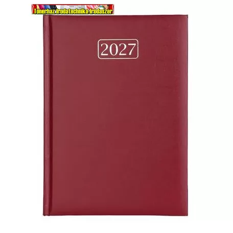 VICTORIA OFFICE Chrono határidőnapló, naptár, tervező, A5, napi,  bordó (2027 évi) (agenda)