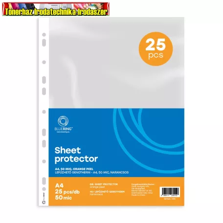 Bluering Genotherm, lefűzhető, A4, 50 mikron, narancsos felület 25db/cs