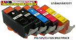   Canon PGI-525/CLI-526 MULTIPACK(5db patron) utángyártott tintapatronok -Chippel ellátott--(PGI525,PGI-525,cli526,cli-526)