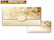 Pénzboríték kísérőkártyával 18x8,5cm  Wedding Gold  (55-033)