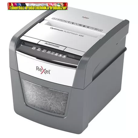 REXEL Optimum AutoFeed 45X Iratmegsemmisítő, konfetti, 45 lap, 
