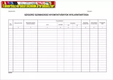 Nyomtatvány, szigorú számadású nyomtatványok nyilvántartása, 25 lap, A4, B.15-46 Nyomtatvány, szigorú számadású nyomtatványok nyilvántartása, 25 lap, A4, B.15-46