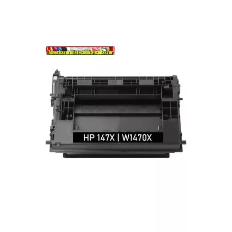 Utángyártott W1470X  CHIPES Toner Black 25,2k  No.147X -  Az E végződésű nyomtatókba nem jó! - HP nyomtatóhoz