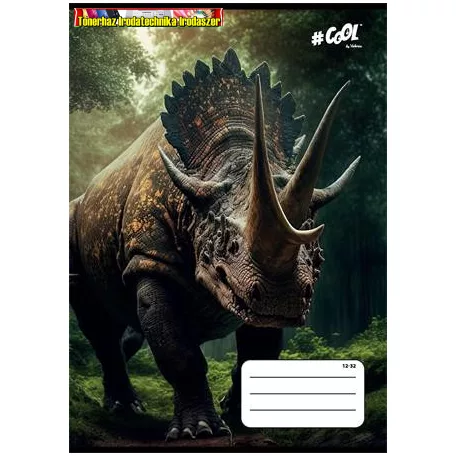 Füzet, tűzött, A5, vonalas, 32 lap, 3. osztály, COOL BY VICTORIA Jurassic, 12-32