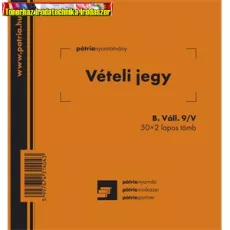 Vételi jegy 50x2 lapos tömb 140x140 mm B.VALL.9/V Vételi jegy 50x2 lapos tömb 140x140 mm B.VALL.9/V