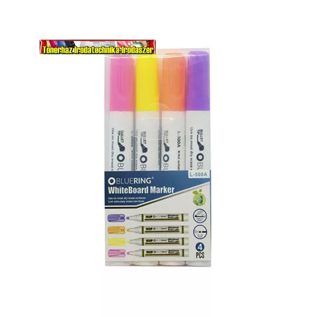 Táblamarker kerek test Bluering® neon, 4 db-os készlet