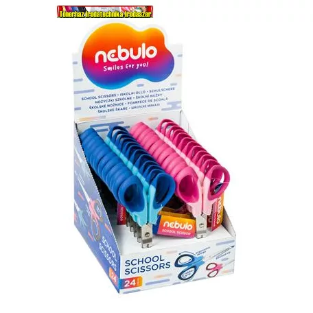  NEBULO Olló, iskolai, 14 cm, választható színben
