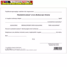 Munkaköri / szakmai orvosi alkalmassági vélemény szabadlap A/5 fekvő A.3510-220/UJ Munkaköri / szakmai orvosi alkalmassági vélemény szabadlap A/5 fekvő A.3510-220/UJ