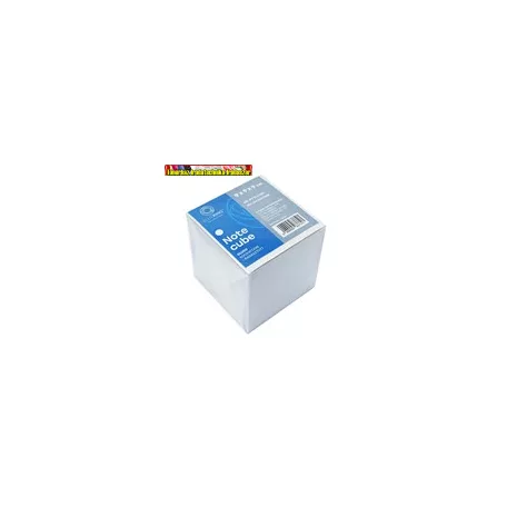 Kockablokk 9x9x9 cm ragasztott, újrahasznosított papírból, fehér , (tépőtömb,kockatömb )Bluering