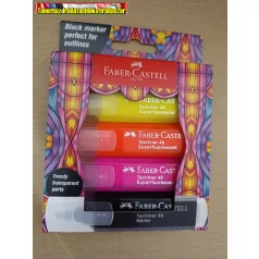   Faber-Castell Szövegkiemelő 4db-os készlet GLASSY NEON TEXTLINER 254693