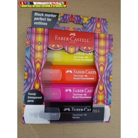 Faber-Castell Szövegkiemelő 4db-os készlet GLASSY NEON TEXTLINER 254693
