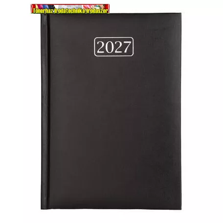 VICTORIA OFFICE Chrono határidőnapló, naptár, tervező, A5, napi,  fekete (2027 évi) (agenda)