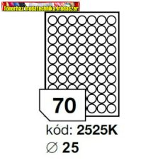 Rayfilm Univerzális címke (etikett) körcímke 25mm(r) 70címke/lap 20lap/dob (R0100 2525KC)