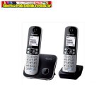   PANASONIC KX-TG6812PDB Duo Telefon, vezeték nélküli, telefonpár,  fekete