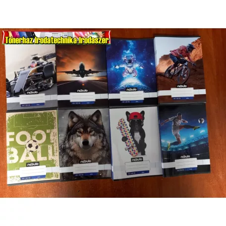 Füzet, A5, sima, 20-32, Vagány minták,  Nebulo (A/5) (margós)