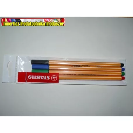 STABILO Point 88 Tűfilc készlet, 0,4 mm,  4 különböző szín/cs