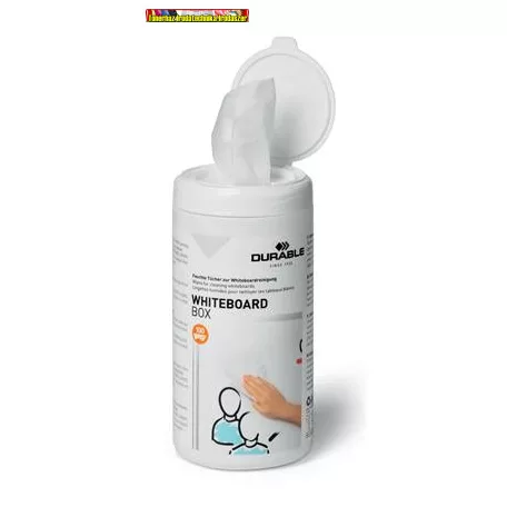 Fehértábla tisztítókendő, 100 db, DURABLE WHITEBOARD BOX 100 