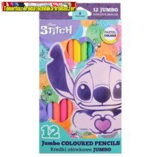 Stitch Színes ceruza készlet pasztell - Jumbo -  háromszögletű 12db/cs (92030)