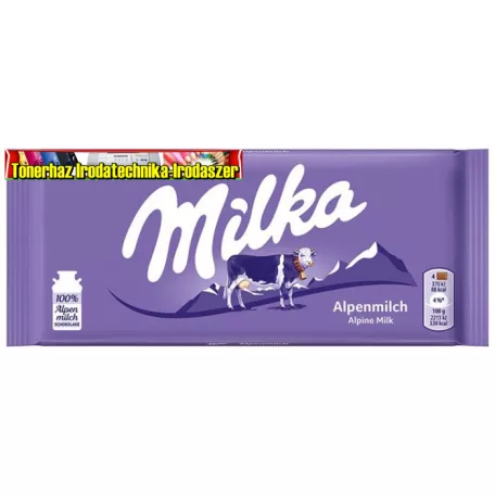 Táblás csokoládé, 100 g, MILKA, alpesi tej