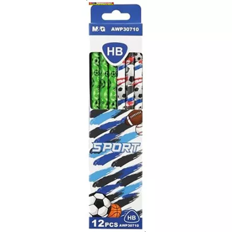 GRAFITCERUZA M&G SPORT háromszögletű vegyes mintával HB (Awp30710)
