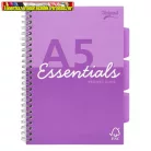 Spirálfüzet, A5, vonalas, 100 lap, PUKKA PAD Unipad Essentials Project Book, vegyes színben