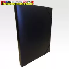   Gumis mappa A4, műanyag gerincvastagított 30mm, Bluering® fekete