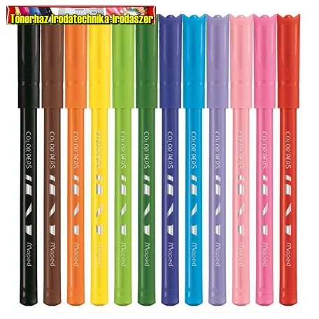 Filctoll készlet, 2 mm, kimosható, MAPED "Color'Peps Ocean", 12 különböző szín