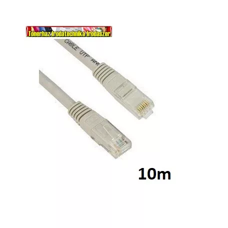 KÁBEL UTP CAT6 PATCH 10M, SZÜRKE