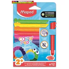   MAPED Color Peps Infinity Kidy Színes ceruza készlet, háromszögletű,  12 különböző szín