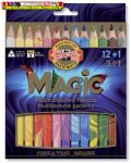   KOH-I-NOOR Magic 3408 Színes varázsceruza készlet, háromszögletű,  12+1 különböző szín