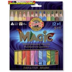   KOH-I-NOOR Magic 3408 Színes varázsceruza készlet, háromszögletű,  12+1 különböző szín