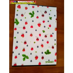   STREET MAXI A4, 50 lapos fehér papír 70g, vonalas füzet (81-50)(81-32) (margós) FRUITS