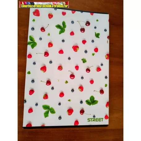 STREET MAXI A4, 50 lapos fehér papír 70g, vonalas füzet (81-50)(81-32) (margós) FRUITS