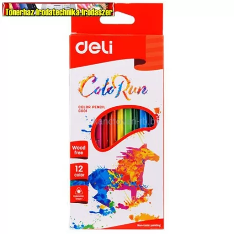 Deli Color Run 12-es háromszögletű színes ceruza készlet (színesceruza)