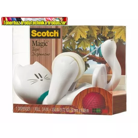 Ragasztószalag adagoló, asztali,feltöltött, 3M SCOTCH C39 cica