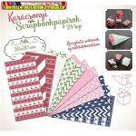   Karácsonyi kreatív scrapbook papírok 30x30 cm 24 lap piros-zöld 