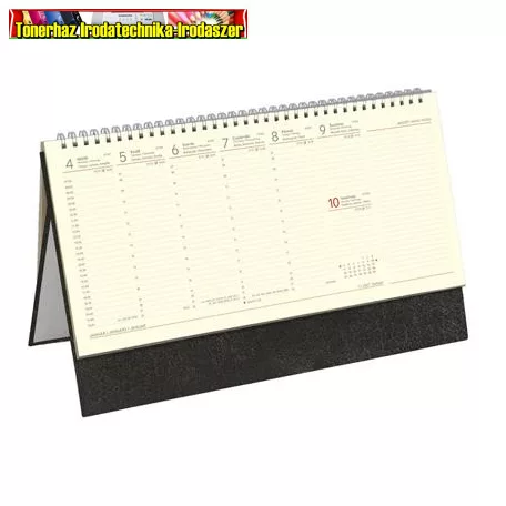 Naptár, asztali, álló, TOPTIMER, jegyzetblokkos, fekete C051