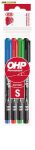   Alkoholos marker készlet, OHP, 0,3 mm, S, ICO, 4 különböző szín