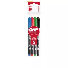   Alkoholos marker készlet, OHP, 0,3 mm, S, ICO, 4 különböző szín