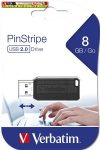 VERBATIM PinStripe Pendrive, 8GB, USB 2.0, 10/4MB/sec