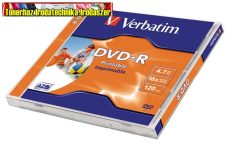 VERBATIM DVD-R lemez, nyomtatható, matt, ID, 4,7GB, 16x, normál tok, 